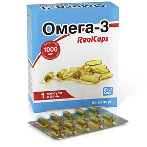картинка Омега-3 RealCaps 1400 мг 80 капс. (Срок годности декабрь 2023 г.) интернет магазина RealCaps